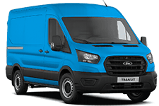 White Ford Transit Medium Wheel Base